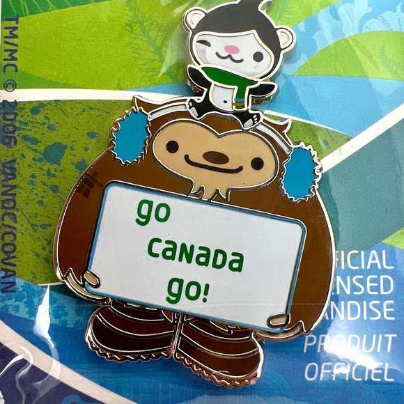Vancouver 2010 Olympics Official Licensed Keychain Mascots Go Canada Go Sign - Picture 4 of 6